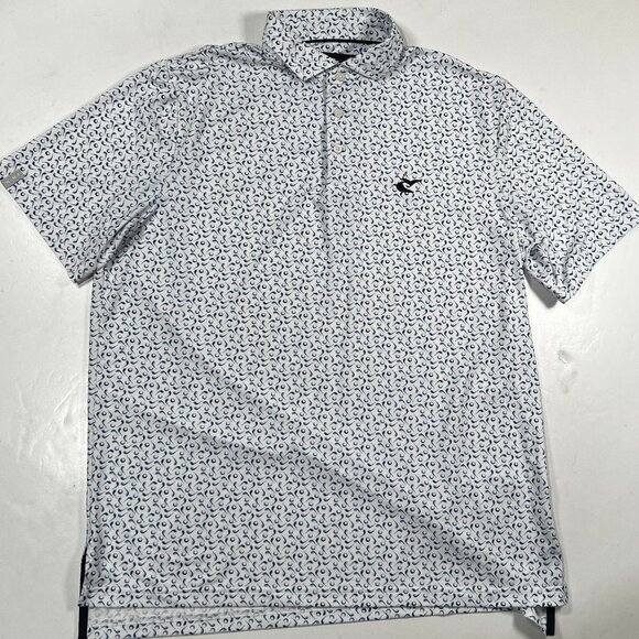 RLX Ralph Lauren Other - RLX Ralph Lauren Polo Shirt Men Large Golf Club Print Allover White Short Sleeve